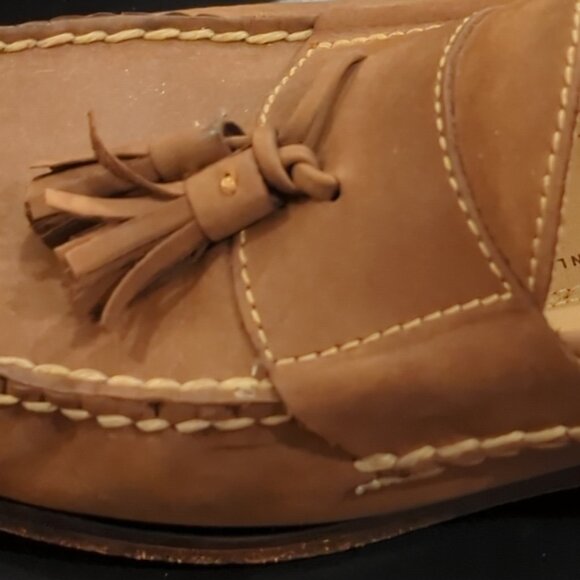 Brass Boot Sheepskin Men’s 9.5 Walking Shoe Tassled Brown Leather Loafer -lp main image 4